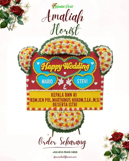 Papan Bunga Pernikahan Keleng